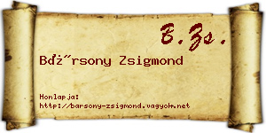 Bársony Zsigmond névjegykártya