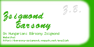 zsigmond barsony business card